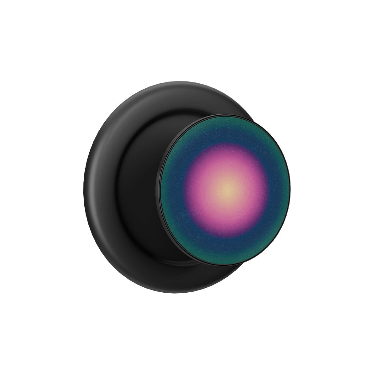 Black Deep Space Aura MagSafe phone grip with iridescent purple and blue pop grip and built-in strong magnets.