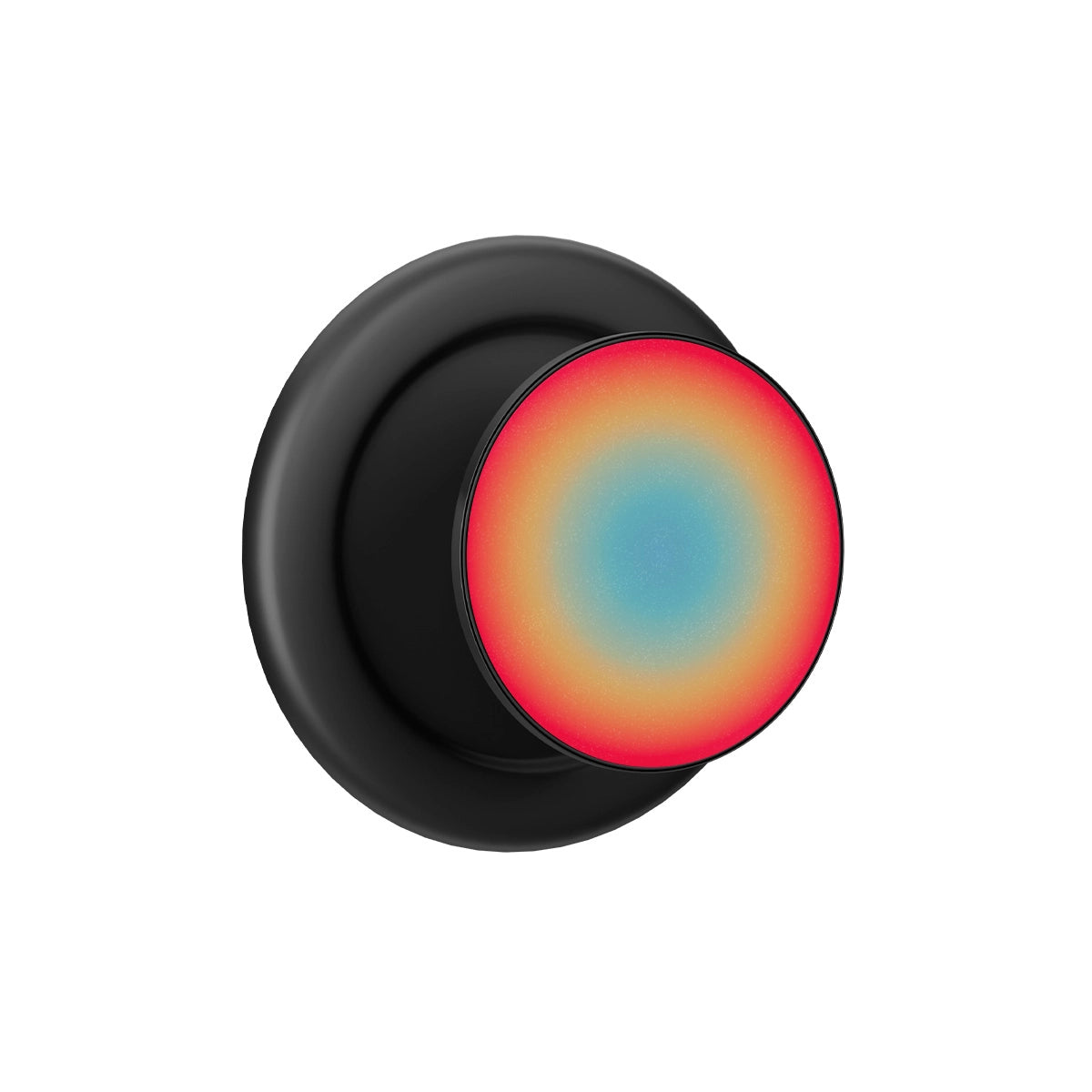 Black MagSafe phone grip with vibrant reverse sunset aura pop grip design and built-in strong magnets.