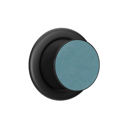 Steel teal Crosshatch MagSafe phone grip with black base, pop grip with built-in strong magnets.