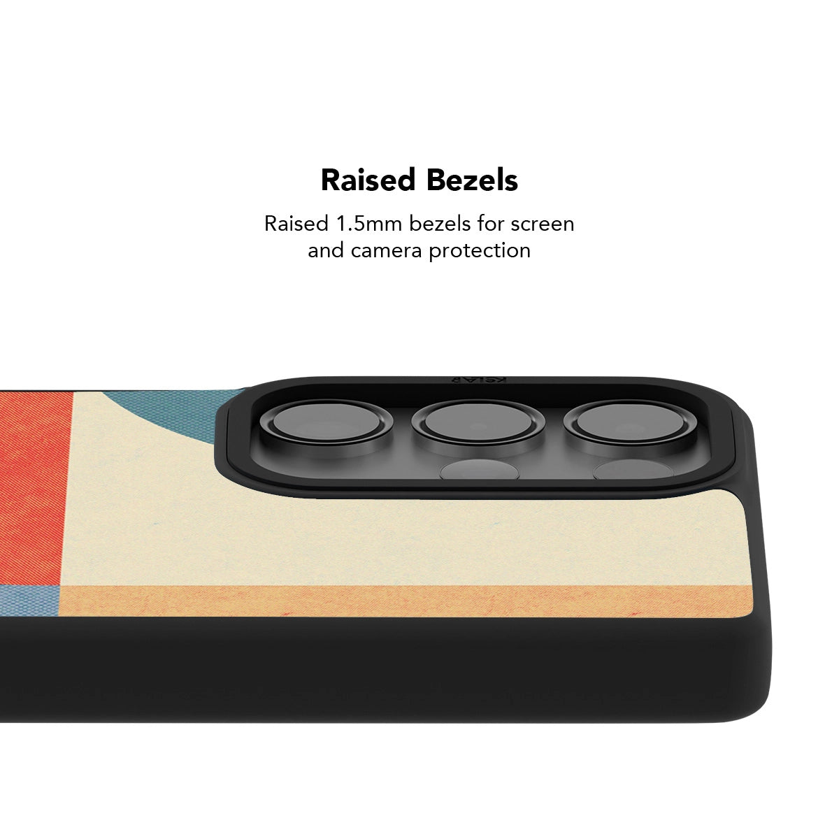 Minimalist Samsung Galaxy phone case in light tones with a unique geomatric print texture for enhanced grip and style