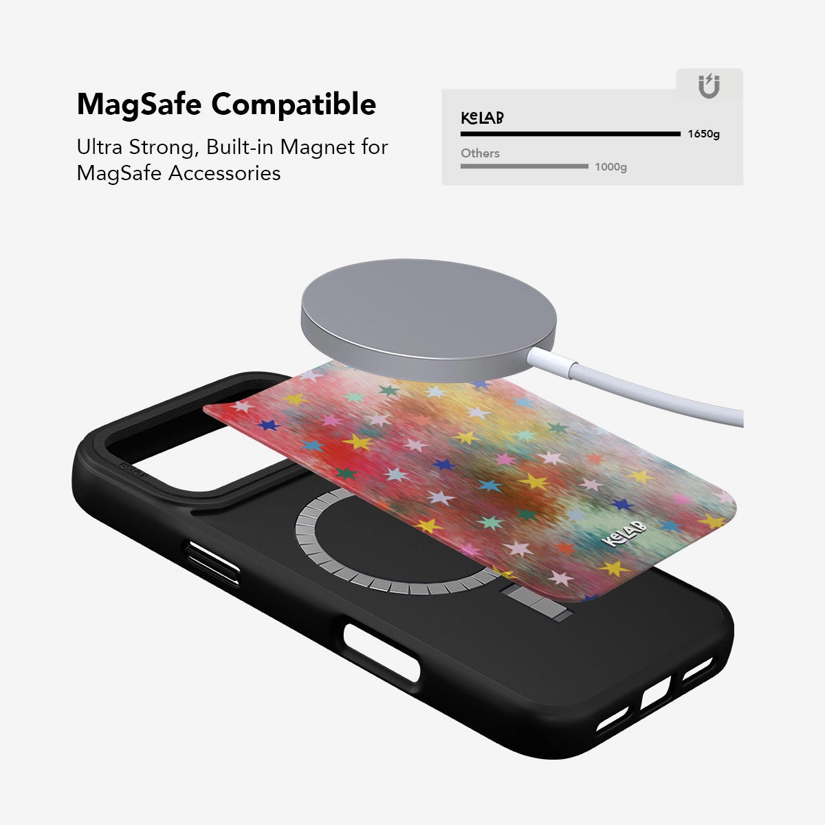 Seashell Sketch Phone Case | Black and White features MagSafe compatibility with ultra-strong built-in magnet for secure accessory attachment.