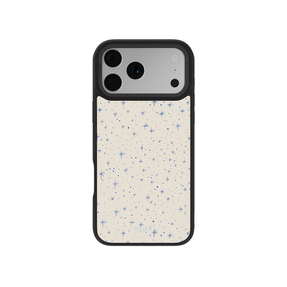 Blue starry phone case front view