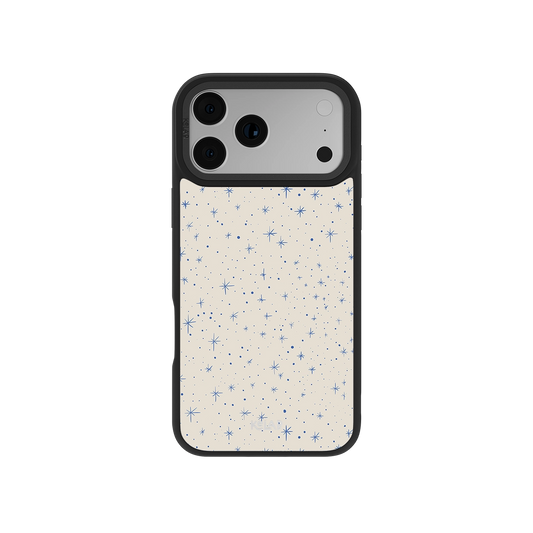 Blue starry phone case front view