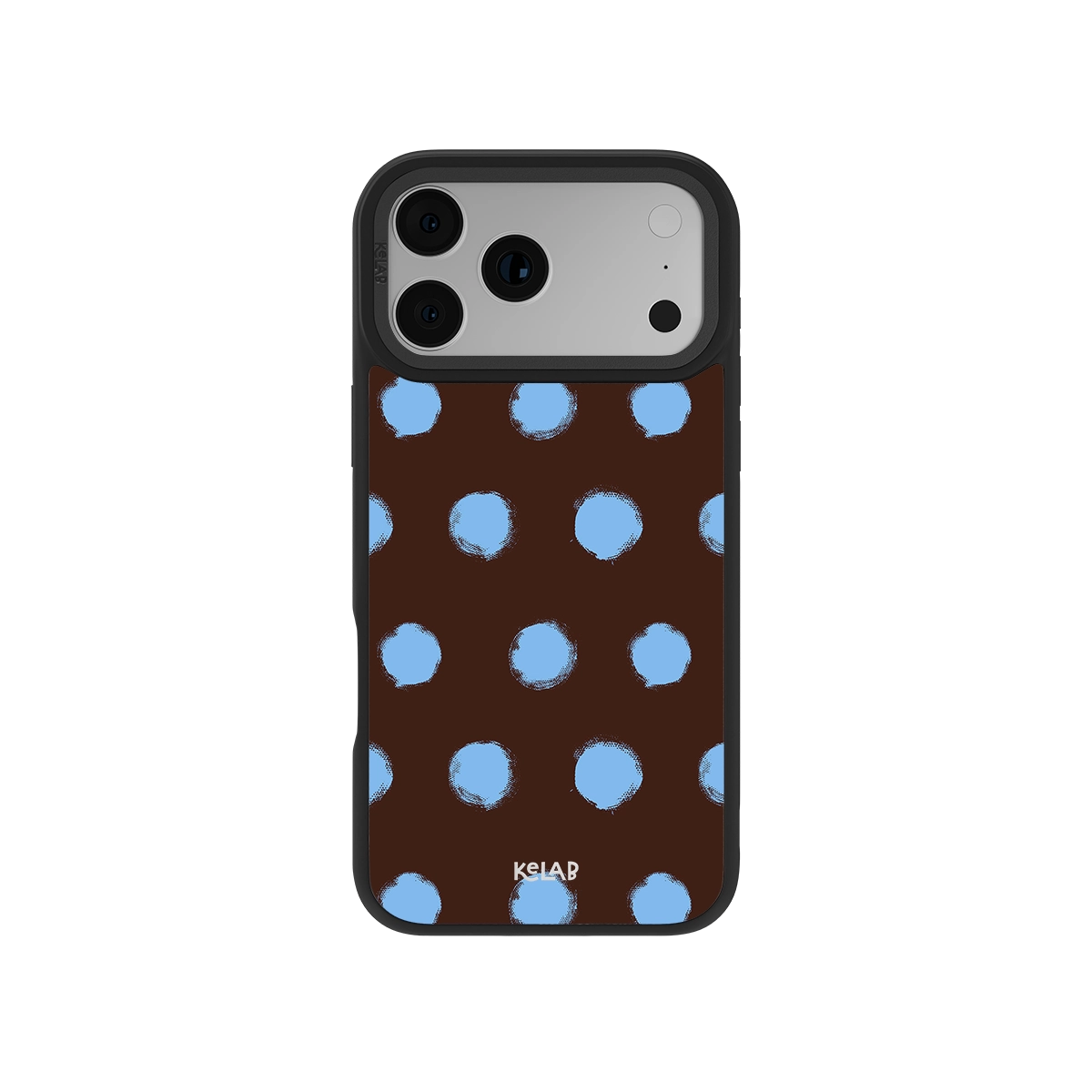 Brown Blue Polka Dot Phone Case front view