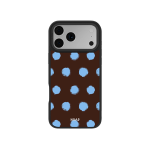 Brown Blue Polka Dot Phone Case front view