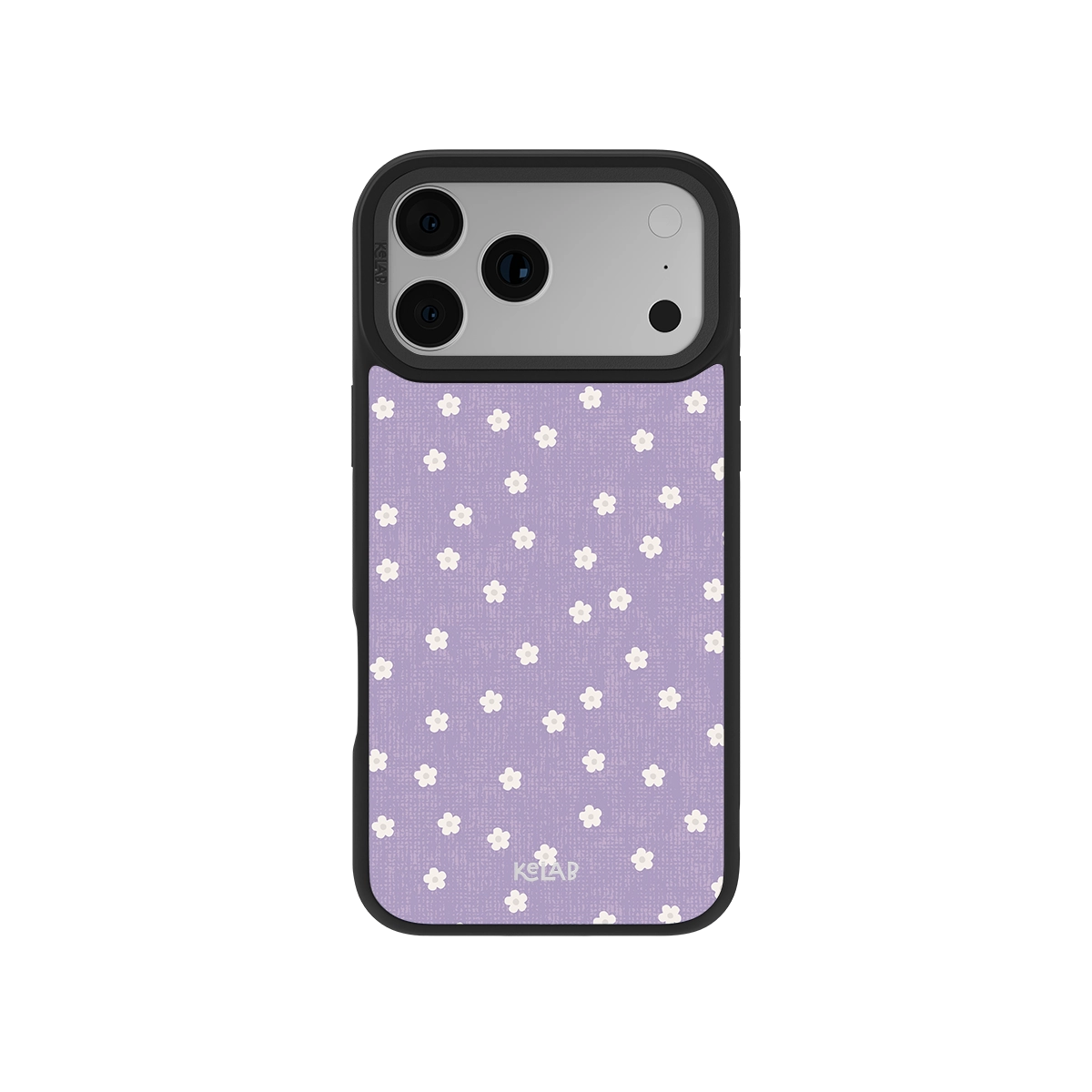 Violet flora purple daisy pattern phone case front view