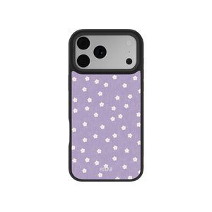 Violet flora purple daisy pattern phone case front view