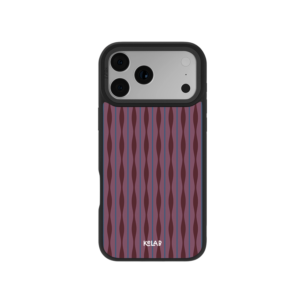 Stylish phone case with purple wavy pattern, designed for protection and style, suitable for various phone models.