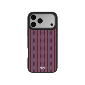Stylish phone case with purple wavy pattern, designed for protection and style, suitable for various phone models.