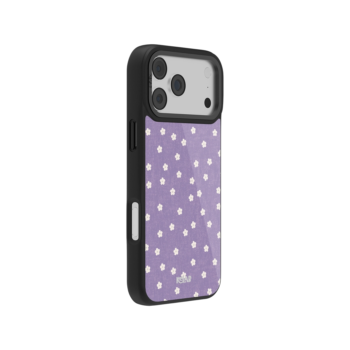 Violet flora purple daisy pattern phone case side view
