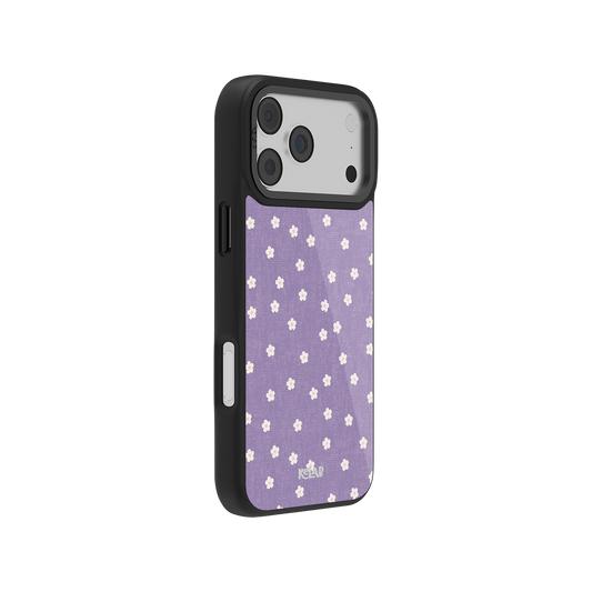 Violet flora purple daisy pattern phone case side view