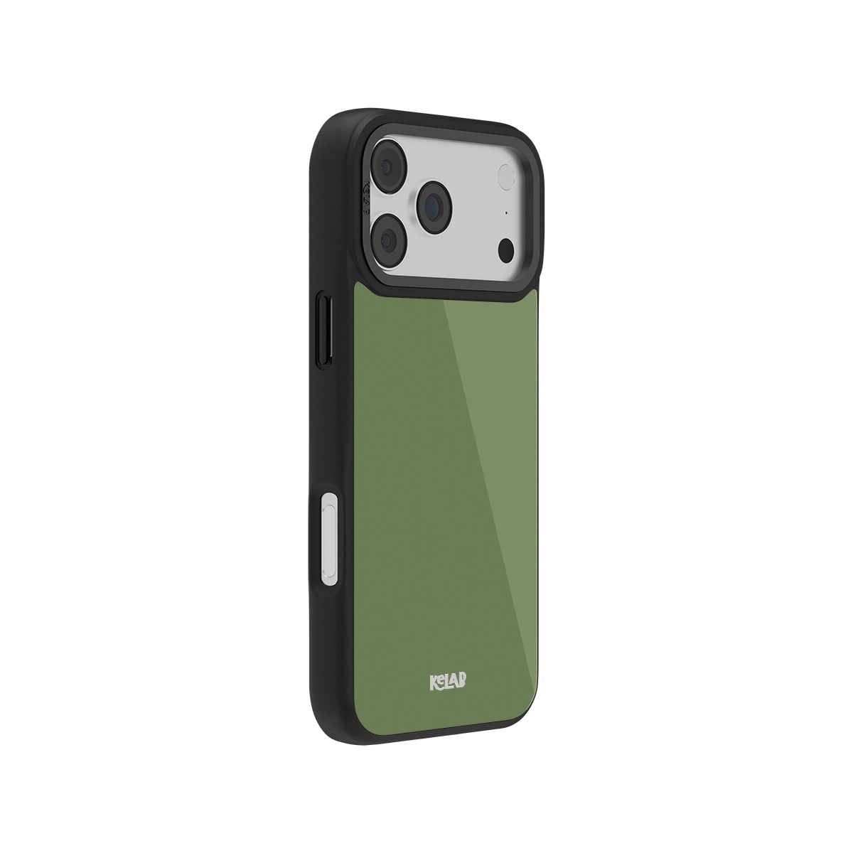 Green and black phone case for iPhone, featuring durable material and sleek design with camera protection.