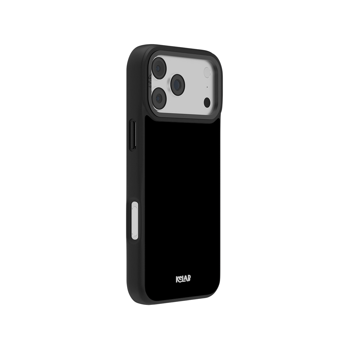 Black protective phone case for iPhone, sleek design with camera cutout and textured grip.