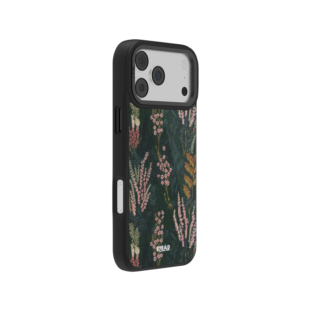 Heather & Hearth Dark Academia Floral Phone Case with denim-inspired tree pattern by KELAB. Stylish iPhone cover fits models 11 to 17.