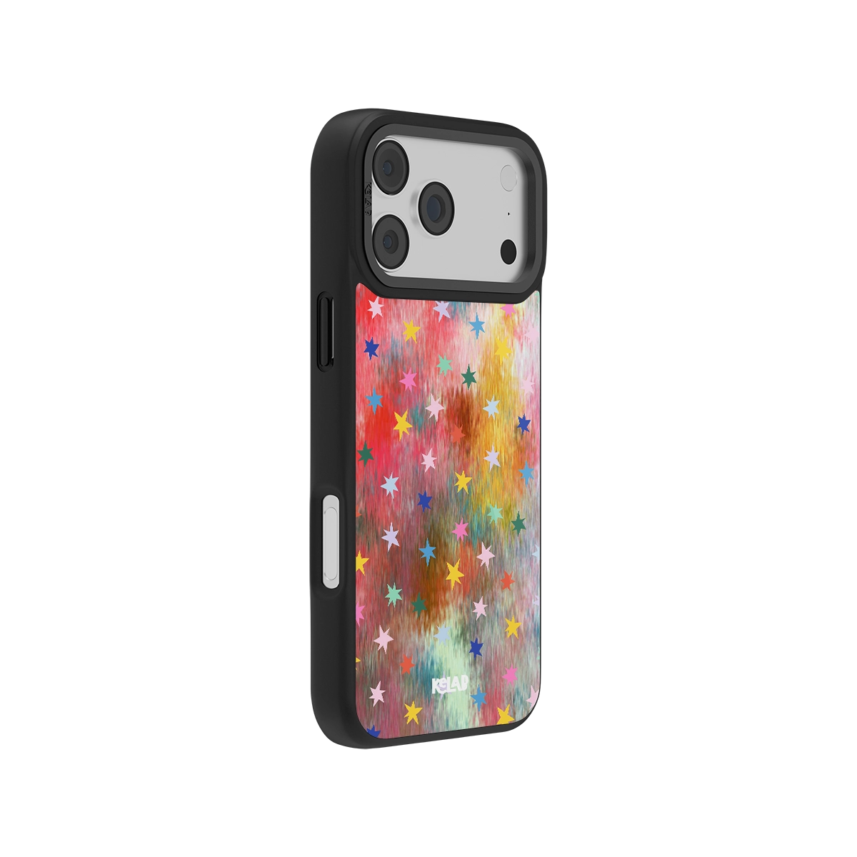 Starlit Nebula classic iphone case with vibrant multicolor stars on a cosmic background. Stylish mobile accessory for a bold, artistic look.