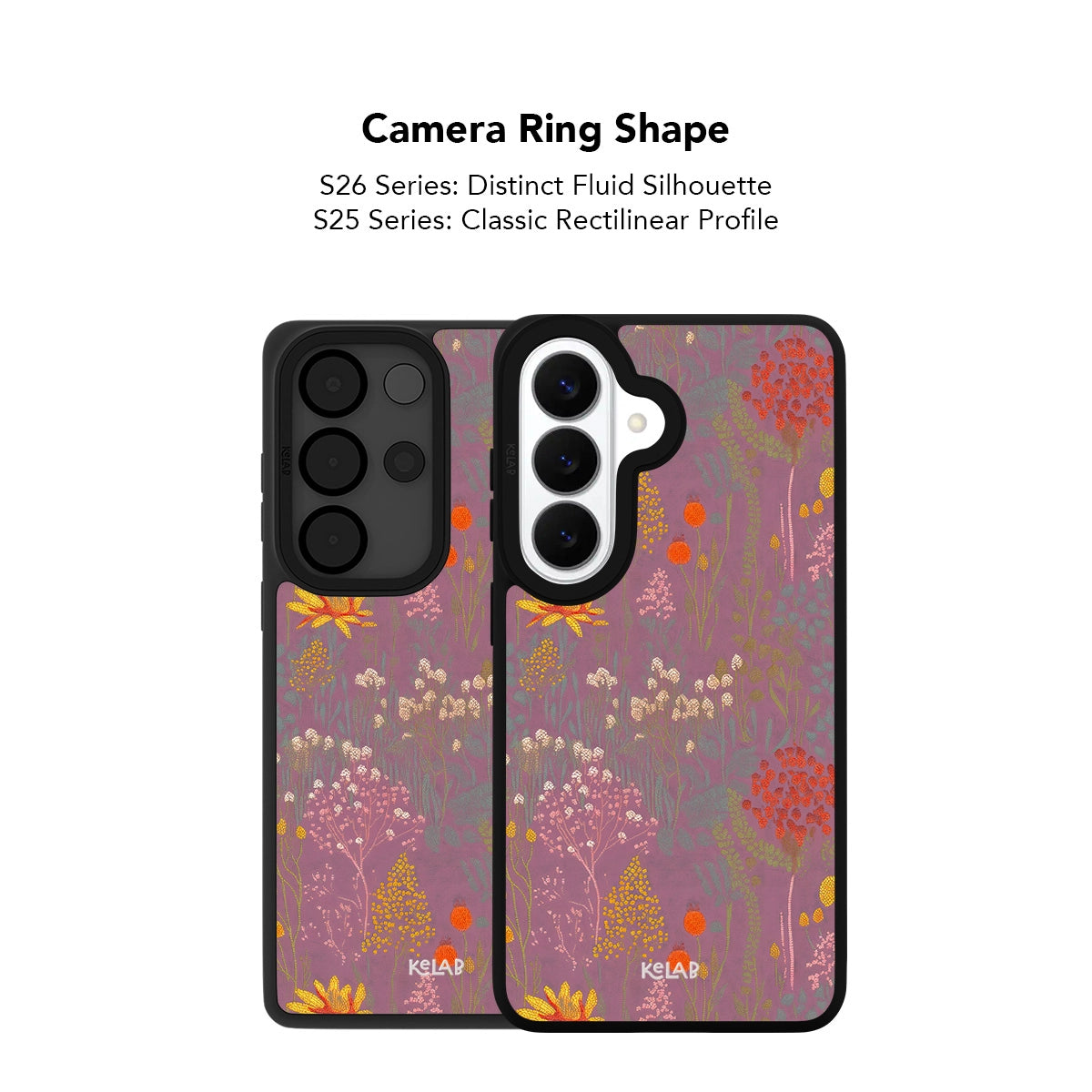 Samsung Galaxy phone case in navy with a classic floral pattern for Galaxy S26 models