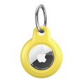 Brown AirTag Case - Waterproof Secure Holder with Key Ring. Earth-tone GPS accessory for rugged and practical use.