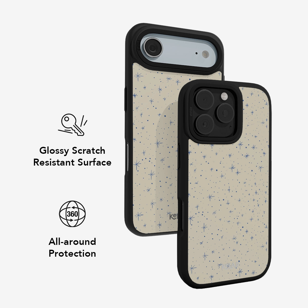 Scratch resistant blue starry phone case