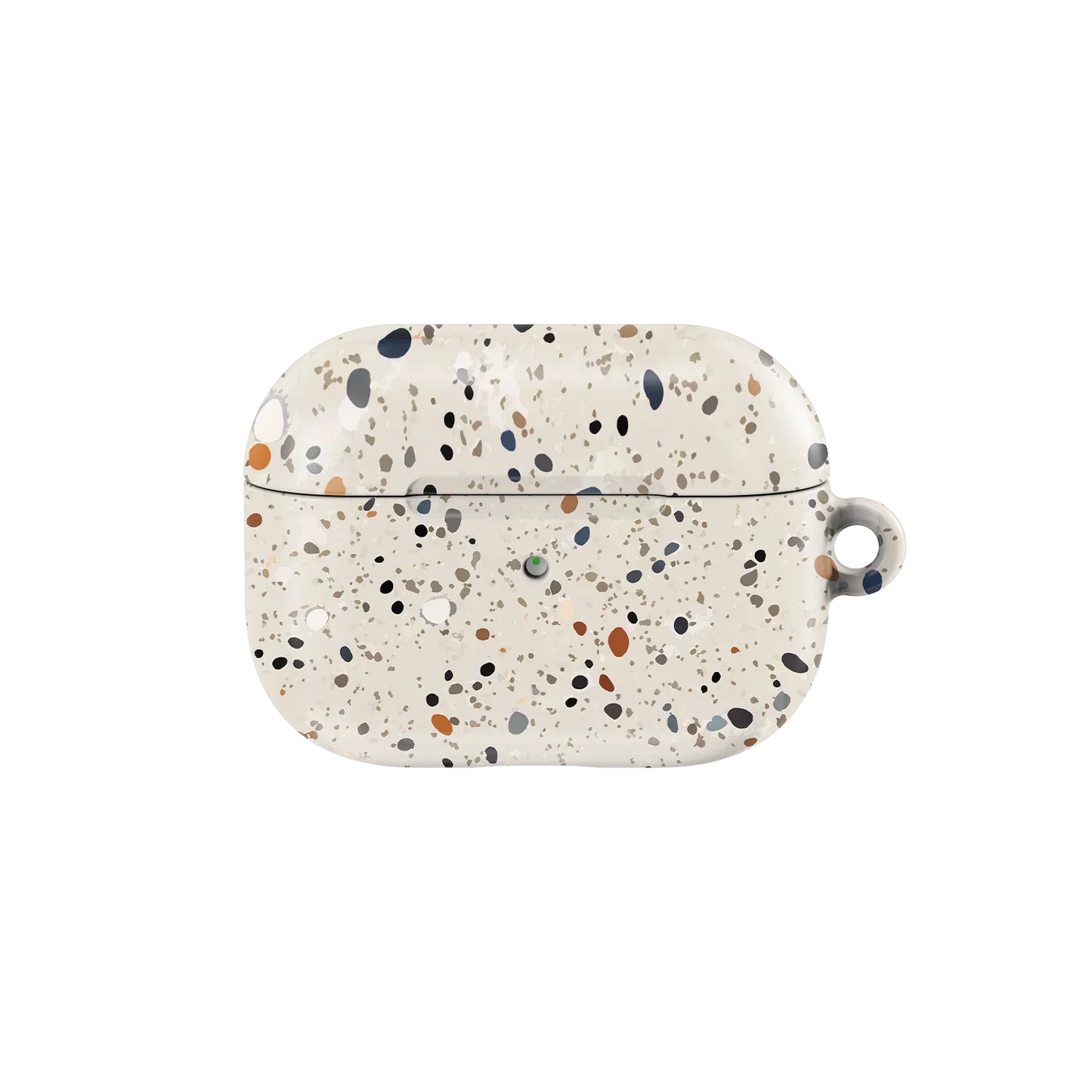 Ivory Splatter AirPods Case – Cute & Stylish | KELAB featuring a speckled ivory design with multicolor paint splatters, perfect for AirPods Pro.