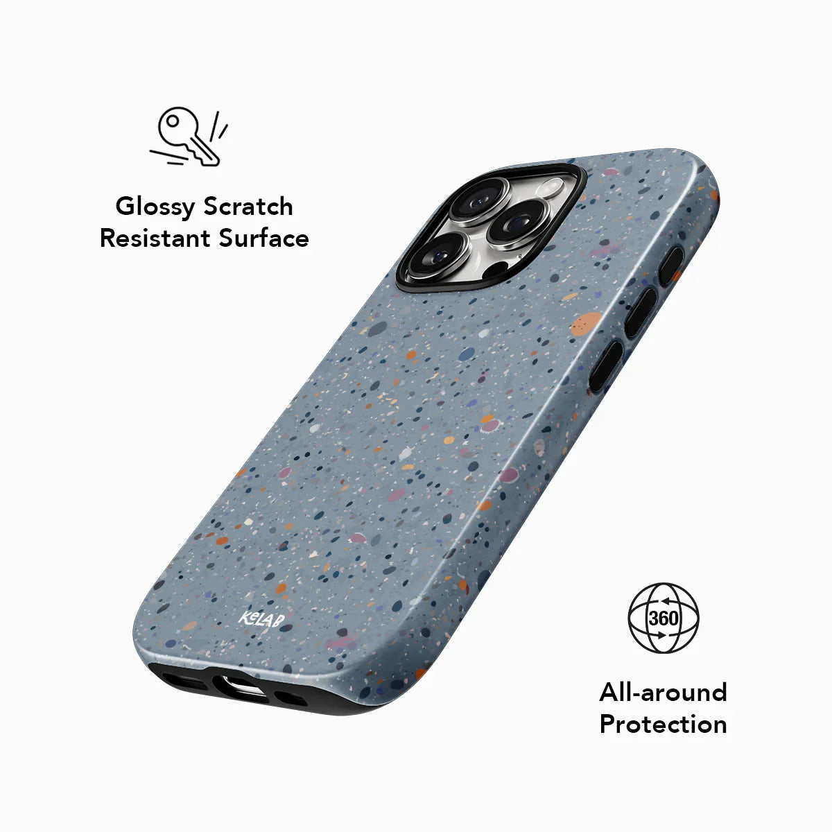 Seaside Drift | Blue Paint Splatter Phone Case