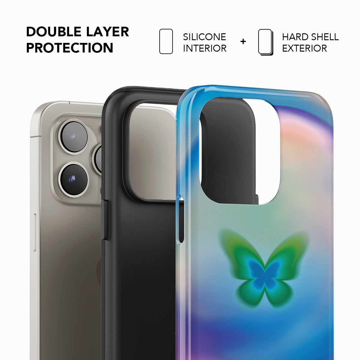Celestial Wings | Gradient Butterfly Print Phone Case