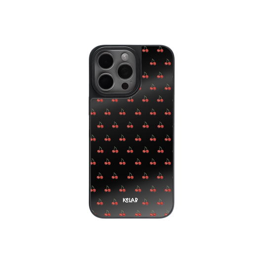 Ruby Bites | Cherry Pattern iPhone Case with Reflective Back