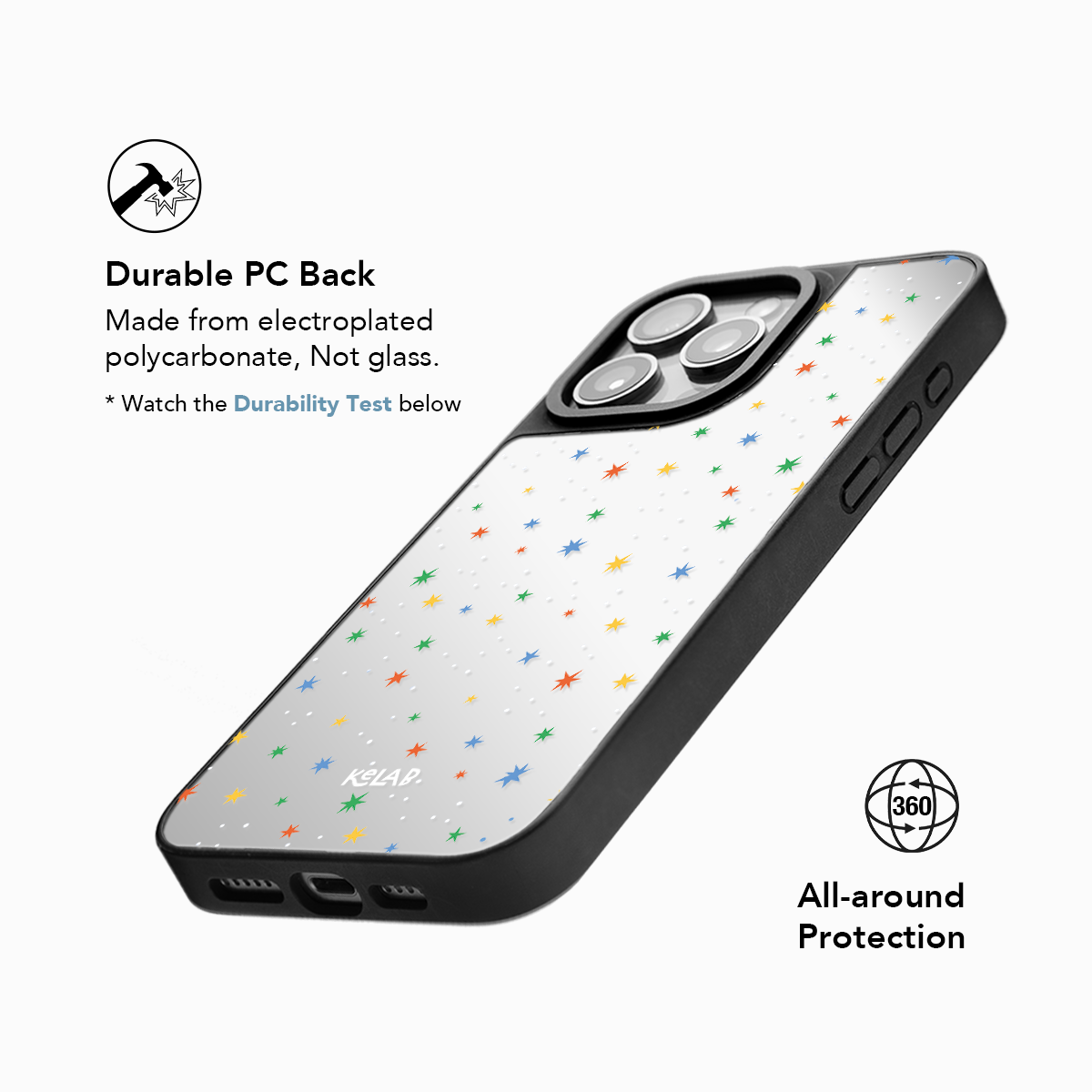 Dreamlights | Playful Star Pattern iPhone Case with Reflective Back