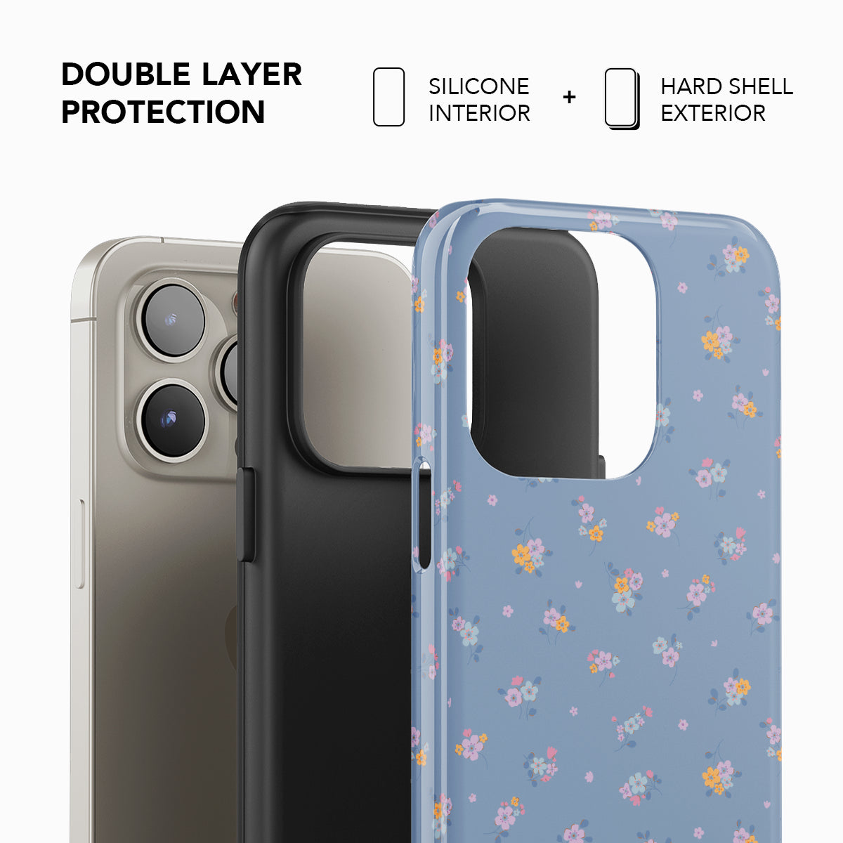 Tiny Meadow | Pastel Blue Floral Bouquet Phone Case