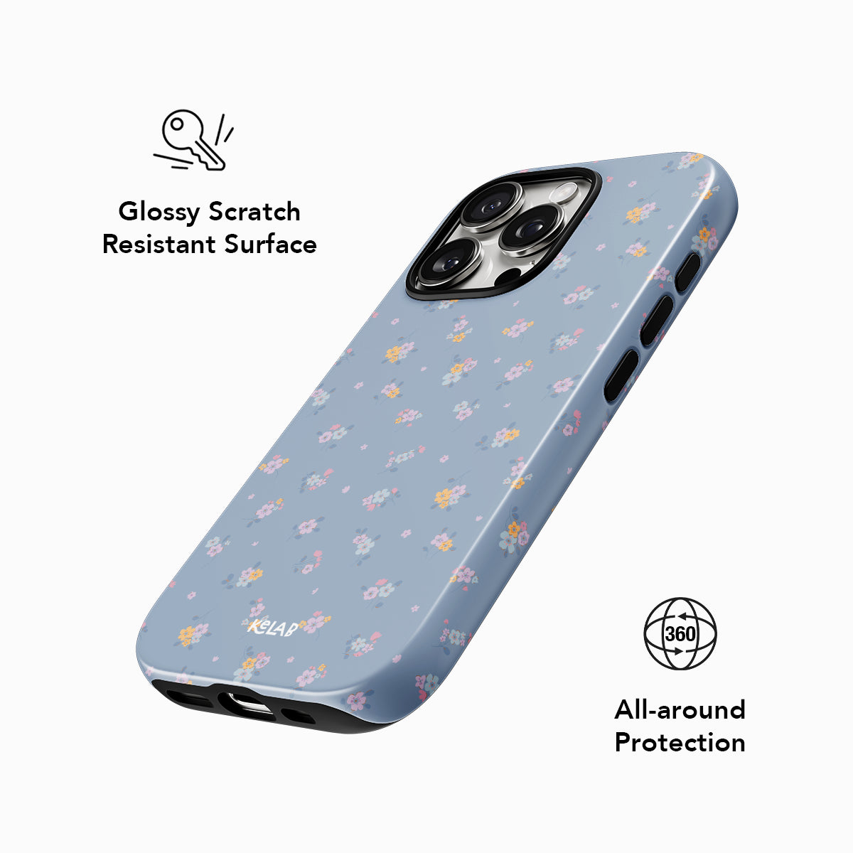 Tiny Meadow | Pastel Blue Floral Bouquet Phone Case