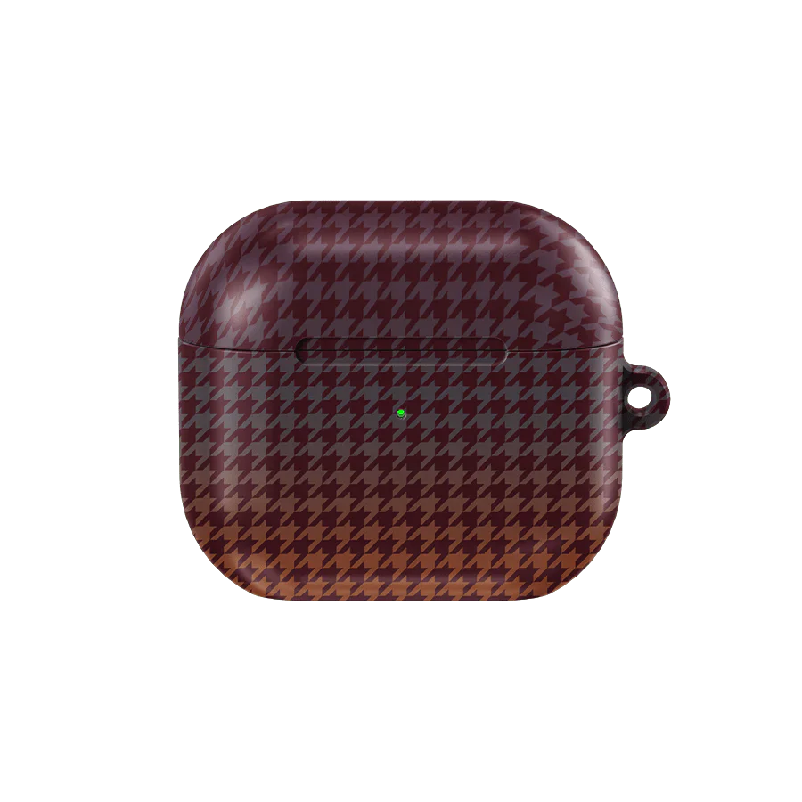 Garnet Weave | Burgundy Houndstooth AirPods Case - KELAB