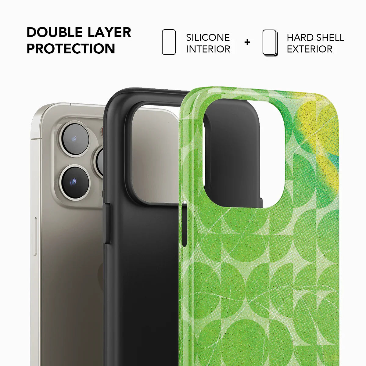 Lime Float | Green Phone Case with Retro Geometric Design