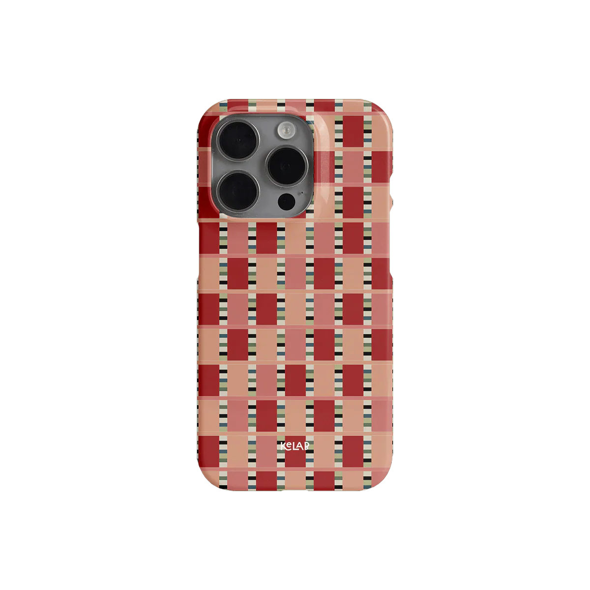 Rosewood Grid | Modern Red & Pink Plaid Phone Case - KELAB