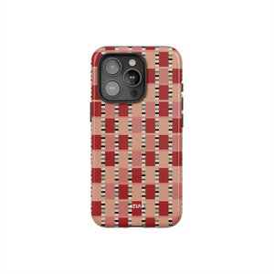 Rosewood Grid | Modern Red & Pink Plaid Phone Case - KELAB
