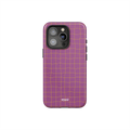 Coral Code | Pink Yellow Grid Phone Case